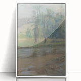 Modern Wall Art: Trees by the River – Serene Abstract Landscape