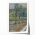 Modern Wall Art: Trees by the River – Serene Abstract Landscape