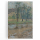 Modern Wall Art: Trees by the River – Serene Abstract Landscape