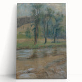 Modern Wall Art: Trees by the River – Serene Abstract Landscape