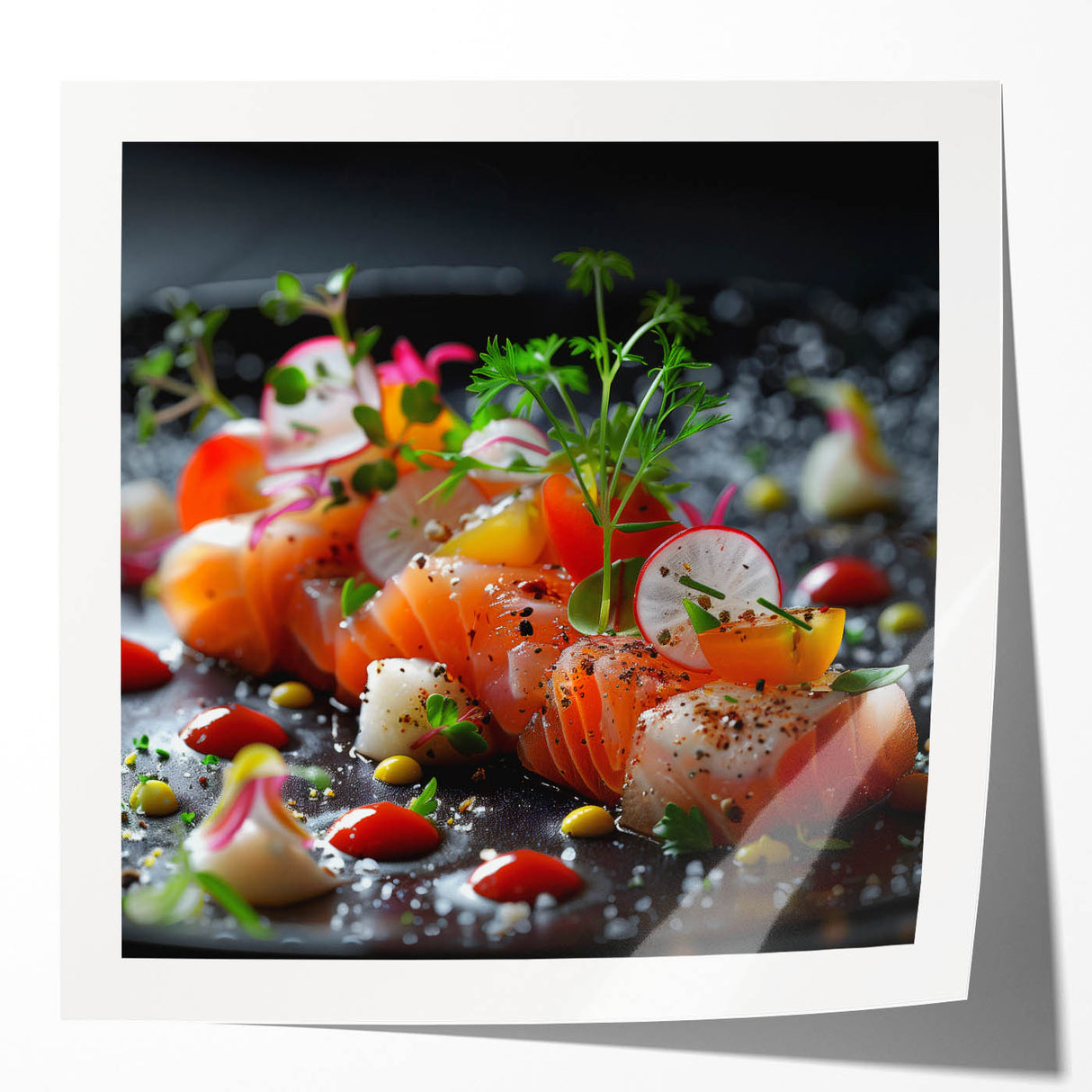 Extra large wall art featuring a floral design in soft pastel shades on glossy photo paper, ideal for dining room decor.