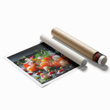 Extra large rolled print featuring muted watercolor floral designs, ideal for classy bathroom or large living room decor.