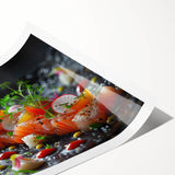 Extra large rolled print featuring black line art flowers on a white background, suitable for large living room wall art.