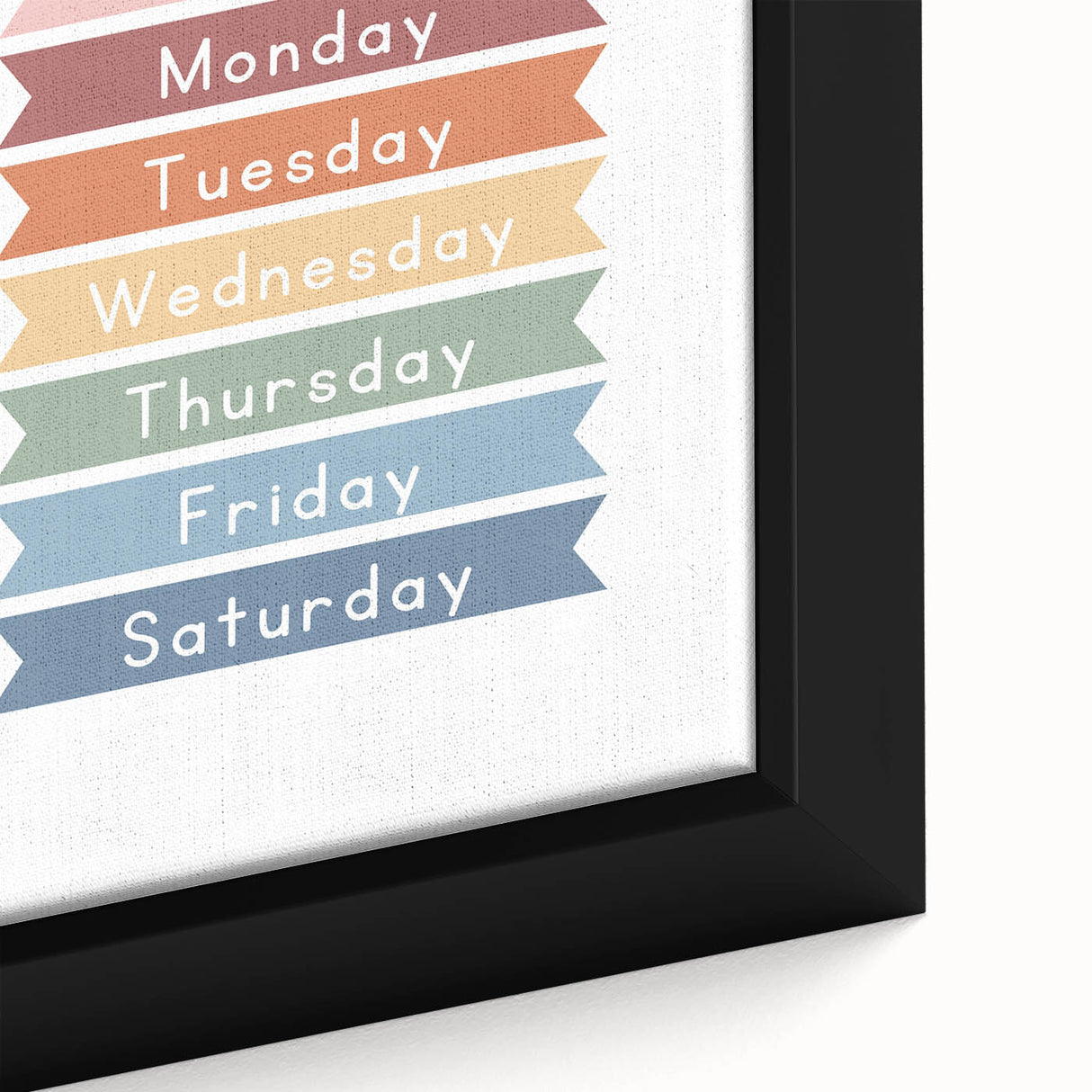 Days of the Week Typography Art Print – Colorful Weekly Calendar Wall Art