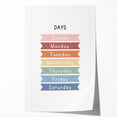 Days of the Week Typography Art Print – Colorful Weekly Calendar Wall Art