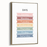 Days of the Week Typography Art Print – Colorful Weekly Calendar Wall Art