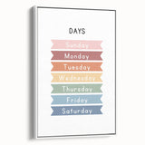 Days of the Week Typography Art Print – Colorful Weekly Calendar Wall Art