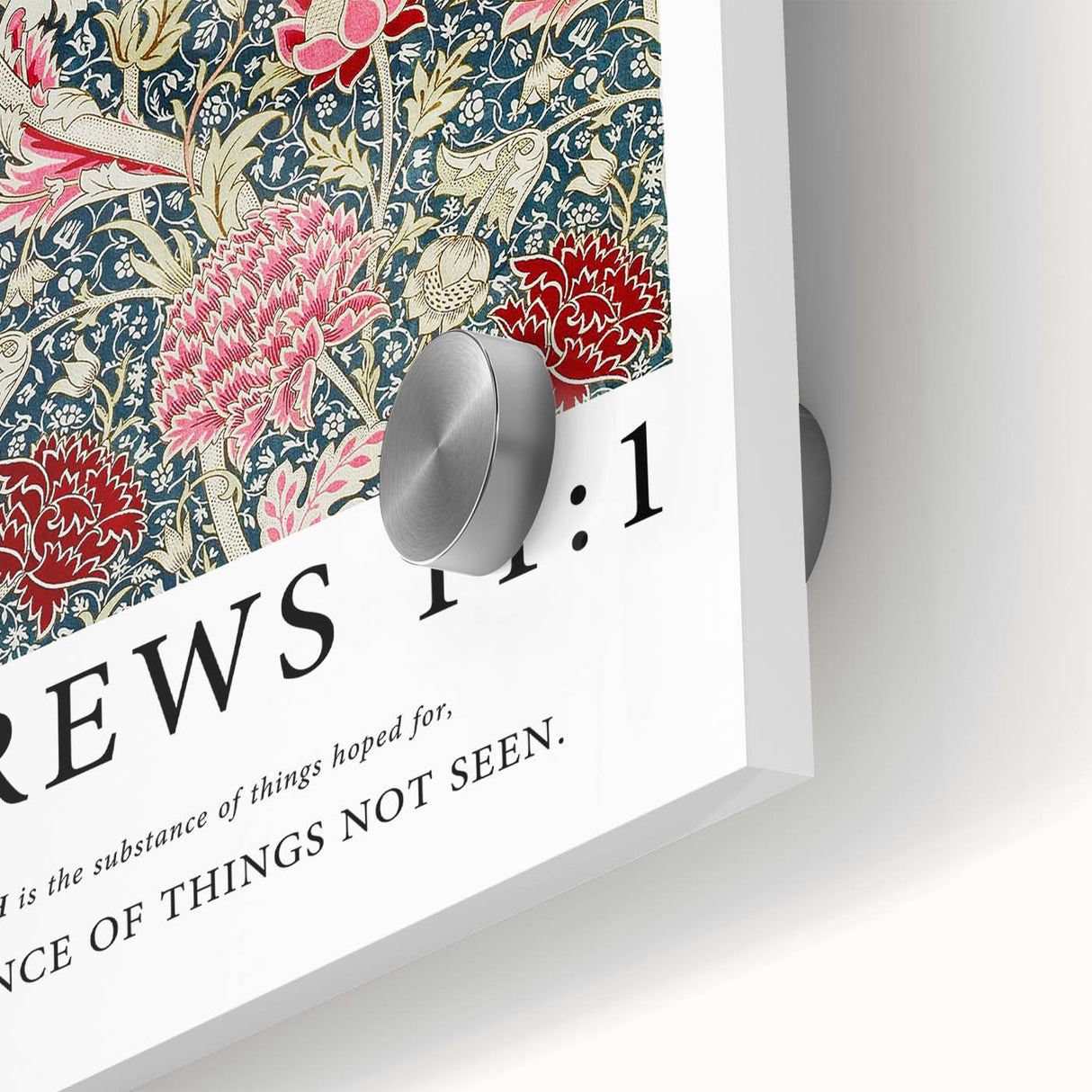 Biblical Typography Wall Art - Hebrews 11:1 Floral Canvas Print