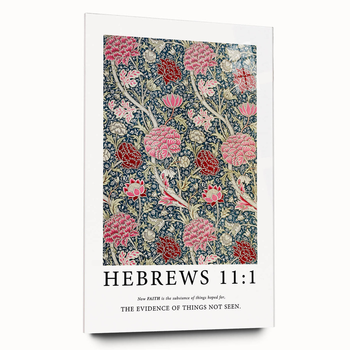 Biblical Typography Wall Art - Hebrews 11:1 Floral Canvas Print