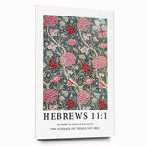 Biblical Typography Wall Art - Hebrews 11:1 Floral Canvas Print