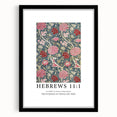 Biblical Typography Wall Art - Hebrews 11:1 Floral Canvas Print