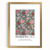 Biblical Typography Wall Art - Hebrews 11:1 Floral Canvas Print