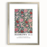 Biblical Typography Wall Art - Hebrews 11:1 Floral Canvas Print