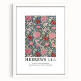 Biblical Typography Wall Art - Hebrews 11:1 Floral Canvas Print
