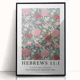 Biblical Typography Wall Art - Hebrews 11:1 Floral Canvas Print