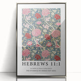 Biblical Typography Wall Art - Hebrews 11:1 Floral Canvas Print