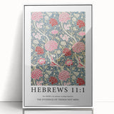 Biblical Typography Wall Art - Hebrews 11:1 Floral Canvas Print