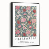Biblical Typography Wall Art - Hebrews 11:1 Floral Canvas Print