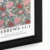 Biblical Typography Wall Art - Hebrews 11:1 Floral Canvas Print