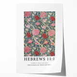 Biblical Typography Wall Art - Hebrews 11:1 Floral Canvas Print