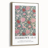 Biblical Typography Wall Art - Hebrews 11:1 Floral Canvas Print
