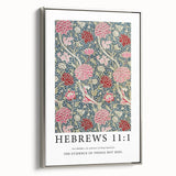 Biblical Typography Wall Art - Hebrews 11:1 Floral Canvas Print