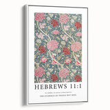Biblical Typography Wall Art - Hebrews 11:1 Floral Canvas Print