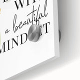 Floral Typography Art Print – Positive Quote on Canvas