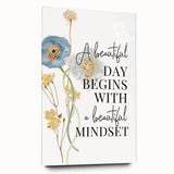 Floral Typography Art Print – Positive Quote on Canvas