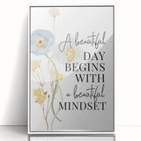 Floral Typography Art Print – Positive Quote on Canvas