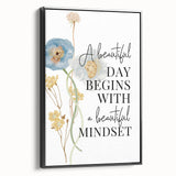Floral Typography Art Print – Positive Quote on Canvas