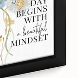 Floral Typography Art Print – Positive Quote on Canvas
