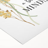 Floral Typography Art Print – Positive Quote on Canvas
