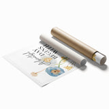 Floral Typography Art Print – Positive Quote on Canvas