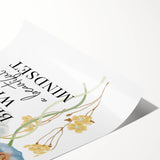 Floral Typography Art Print – Positive Quote on Canvas
