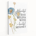 Floral Typography Art Print – Positive Quote on Canvas