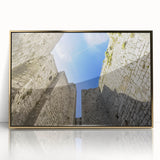 Framed acrylic artwork showcasing a vibrant landscape with a majestic castle, set in an ornate gold frame, perfect for enhancing home decor elegance.