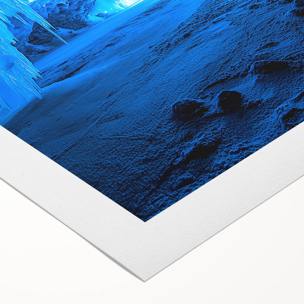 Rolled canvas artwork displaying a stunning landscape scene of vibrant caves, showcasing rich colors and intricate details, designed for home decoration.