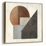 Geometric Abstract Bedroom Wall Art – Beige and Brown Canvas