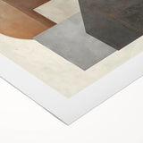 Geometric Abstract Bedroom Wall Art – Beige and Brown Canvas