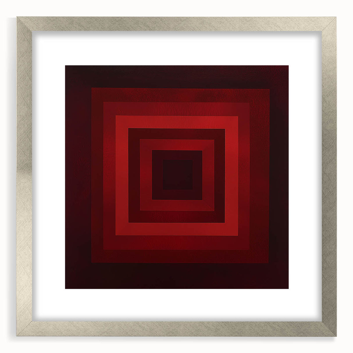 Abstract geometric frame in silver with a mat, showcasing a modern design perfect for contemporary decor. Ideal for enhancing home aesthetics and artwork presentation.