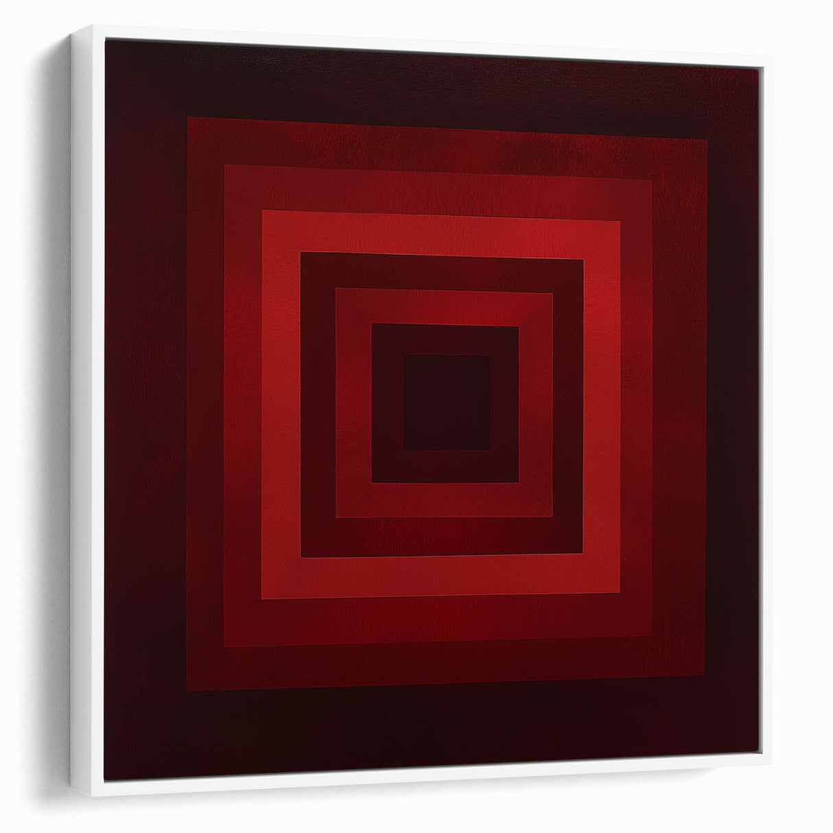 Framed abstract geometric canvas art showcasing a white and gray design, viewed from the side, perfect for modern home decor. Ideal for minimalist interiors.