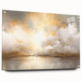 Abstract landscape wall art featuring a vibrant acrylic glass design in side view, showcasing colorful hues and unique textures, elegantly pinned for display.