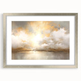 Abstract landscape wall art framed with a silver mat, showcasing vibrant colors and intricate textures, perfect for modern home decor. Ideal for adding a contemporary touch to living spaces.