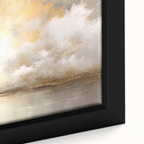 Close-up of a framed abstract landscape wall art piece showcasing vibrant colors and intricate textures, perfect for enhancing modern home decor aesthetics.