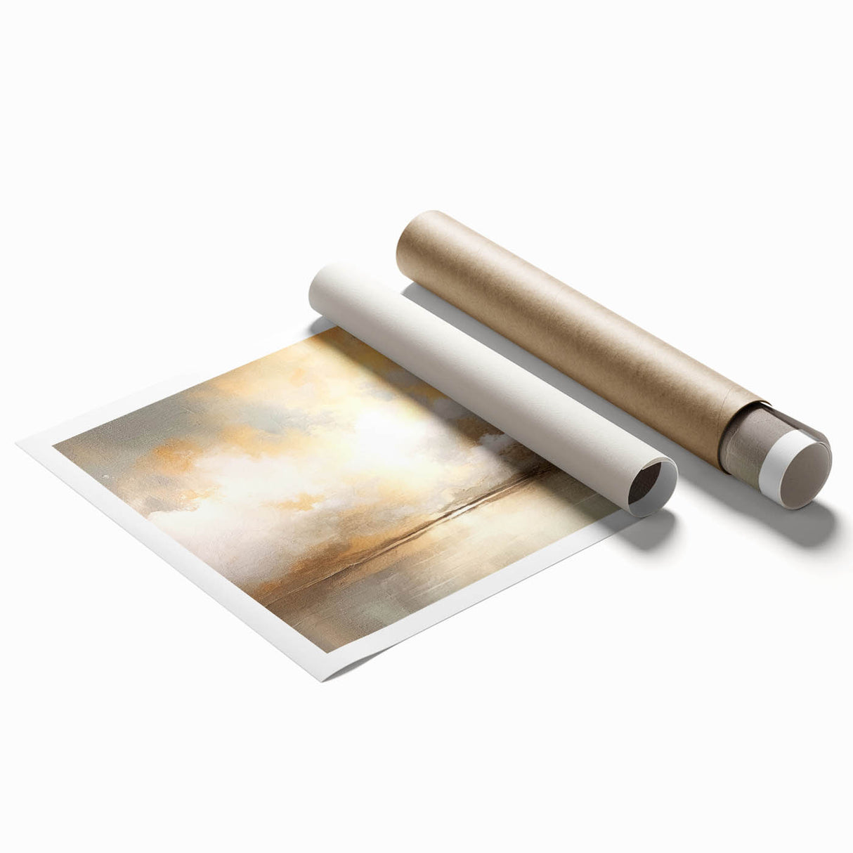 Abstract landscape wall art print showcasing vibrant colors and dynamic shapes, rolled and ready for framing, ideal for modern home decor accents.