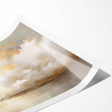 Abstract landscape wall art print showcasing vibrant colors and fluid shapes, rolled for easy storage and transport, perfect for modern home decor.