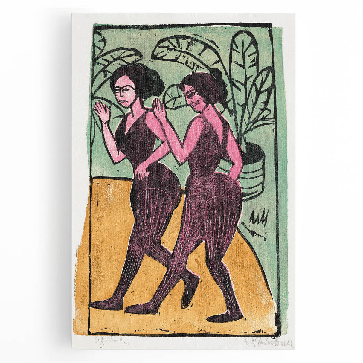 Expressionist Art: English Step Dancers Modern Canvas Print
