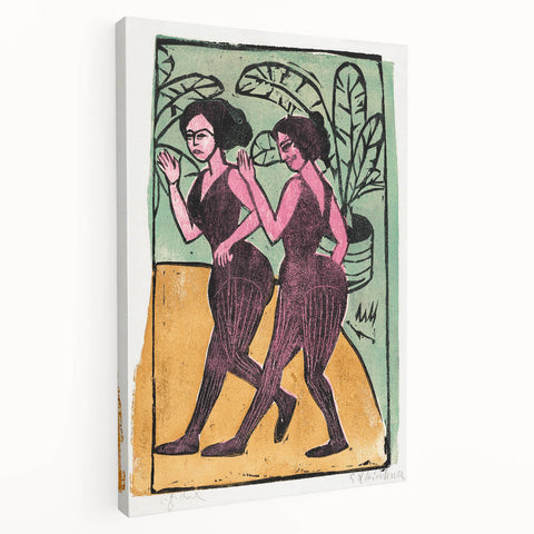Expressionist Art: English Step Dancers Modern Canvas Print