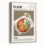 Framed canvas featuring a vintage poster of colorful landscape art paintings, ideal for dining room decor.